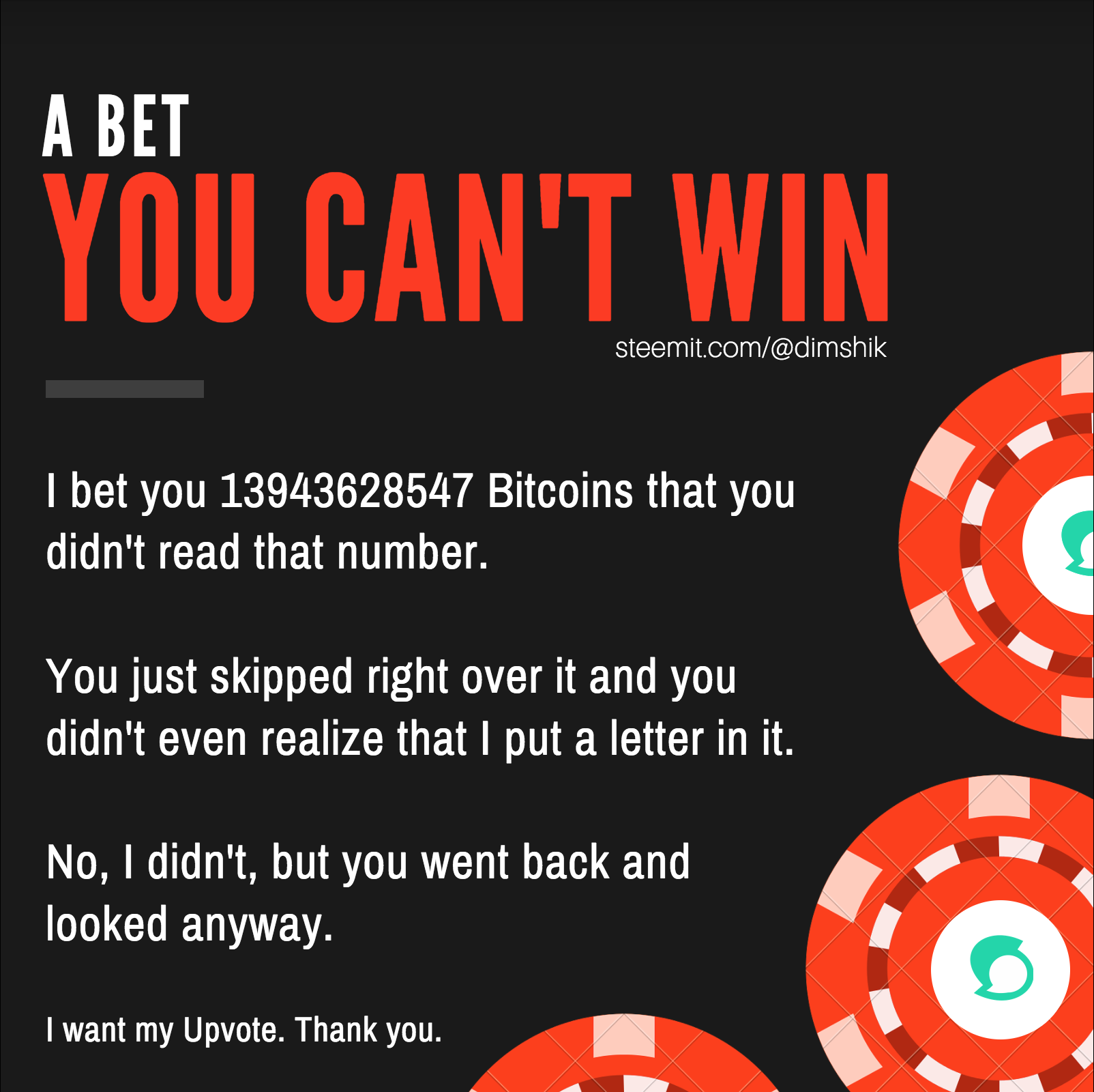 I BET YOU WIN